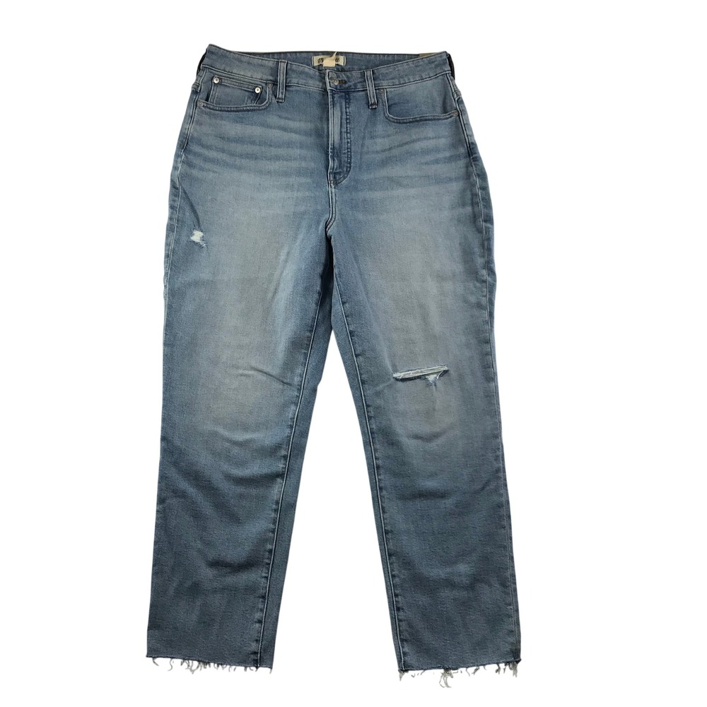 Madewell The Curvy Perfect Vintage Jean Size 32 Light Wash‎ Distressed High Rise